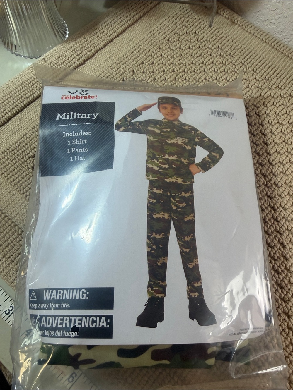 Celebrate! Kids' Military Camo Costume - Green Camo (Shirt, Pants, Hat)